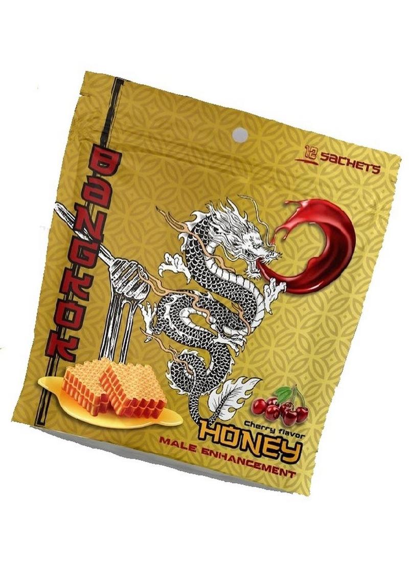 Bangkok Honey Sachets – Cherry Flavored Male Enhancement (12-Pack Bag)
