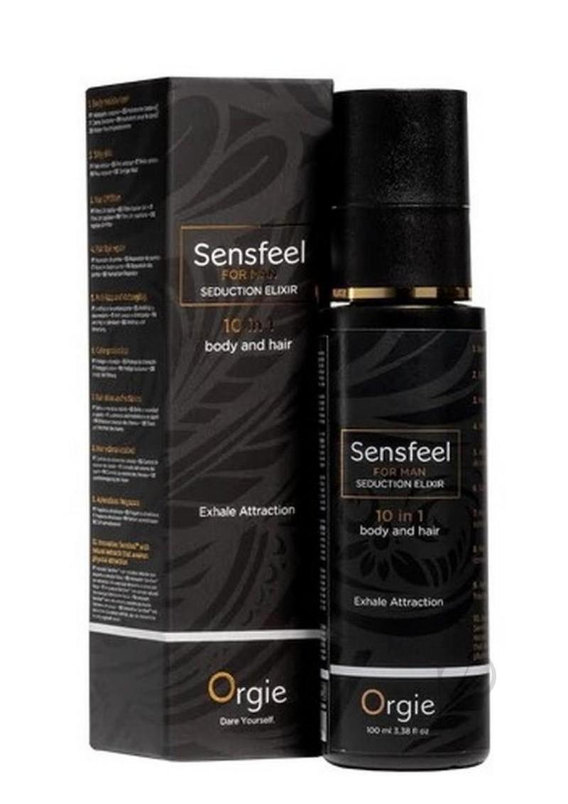 Orgie Sensfeel For Man - 10-in-1 Seduction Elixir for Body & Hair | Pheromone Booster 100ml