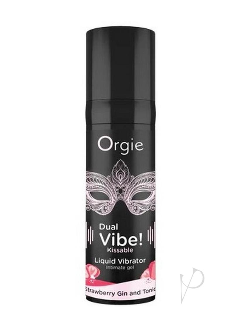 Orgie Dual Vibe Kissable Liquid Vibrator Gel – Strawberry Gin & Tonic Flavor (15ml)