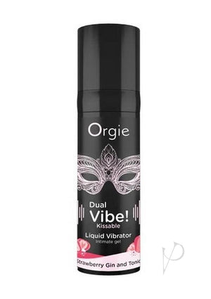 Orgie Dual Vibe Kissable Liquid Vibrator Gel – Strawberry Gin & Tonic Flavor (15ml)