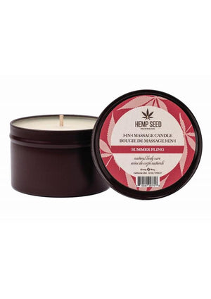 Earthly Body Hemp Seed 3-in-1 Massage Candle – Summer Fling (6oz)
