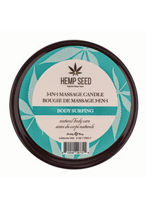 Earthly Body Hemp Seed 3-in-1 Massage Candle – Body Surfing (6oz)