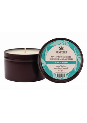 Earthly Body Hemp Seed 3-in-1 Massage Candle – Body Surfing (6oz)