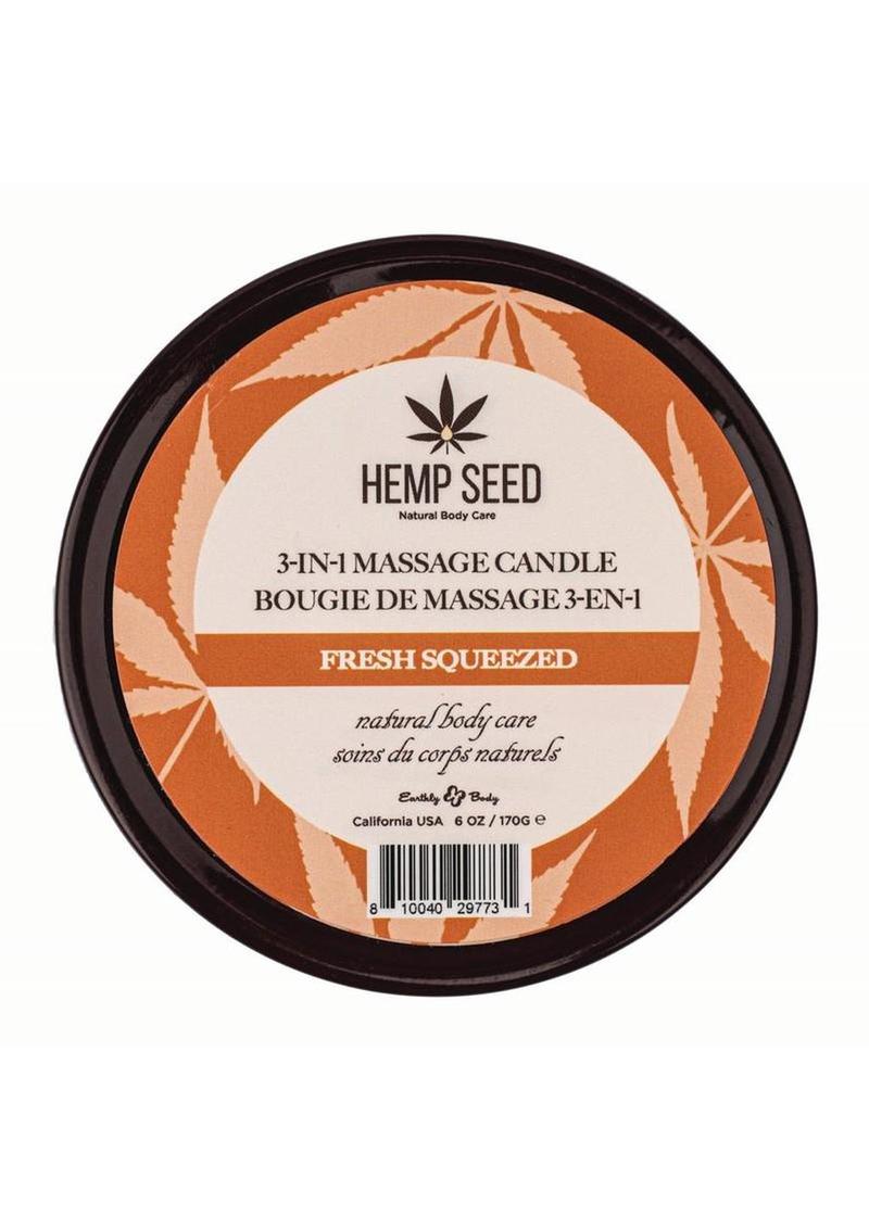 Earthly Body Hemp Seed 3-in-1 Massage Candle – Fresh Squeezed (6oz)