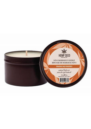 Earthly Body Hemp Seed 3-in-1 Massage Candle – Fresh Squeezed (6oz)