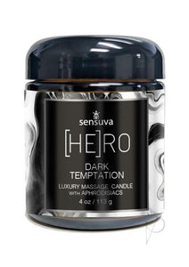 HERO Dark Temptation Luxury Aphrodisiac Massage Candle – Ocean & Forest Scent | 4oz Glass Jar