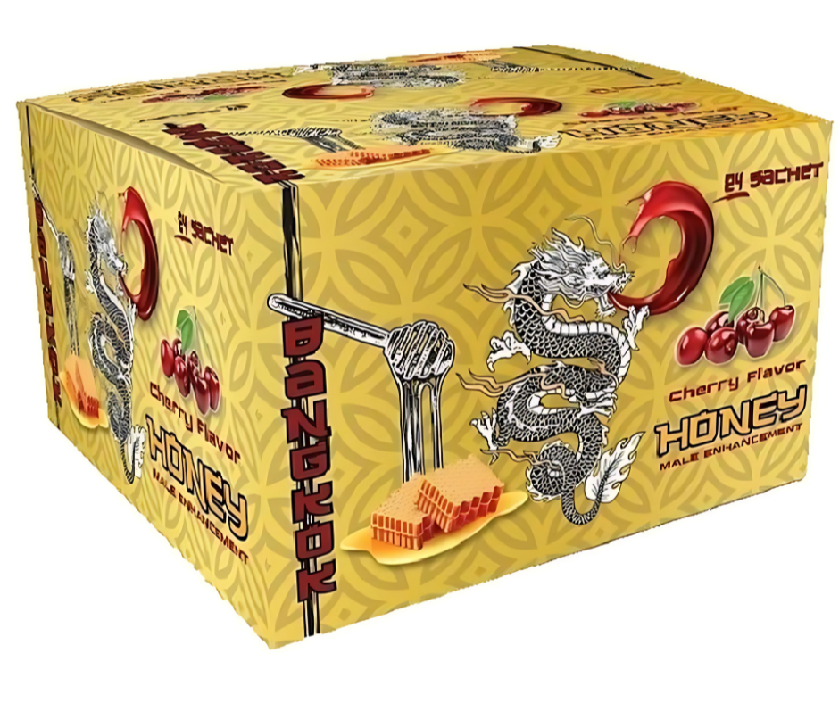 Bangkok Honey Sachets – Cherry Flavor Male Performance Enhancer (24-Count Display Box)
