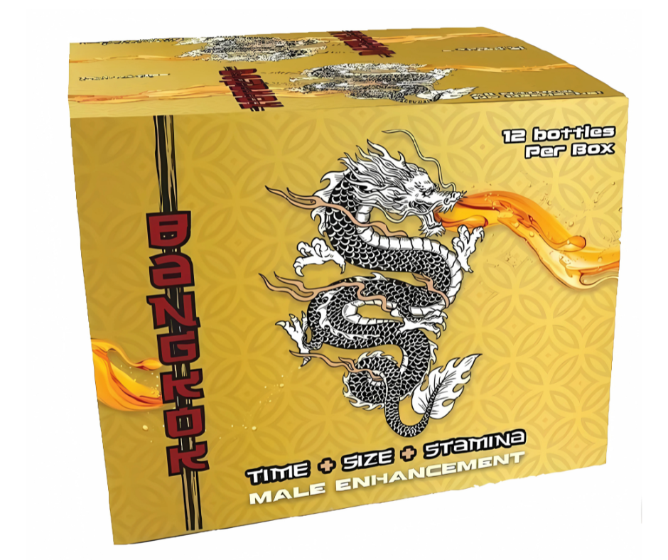 Bangkok Male Enhancement Liquid Shots – 12-Pack Display for Performance & Libido Support