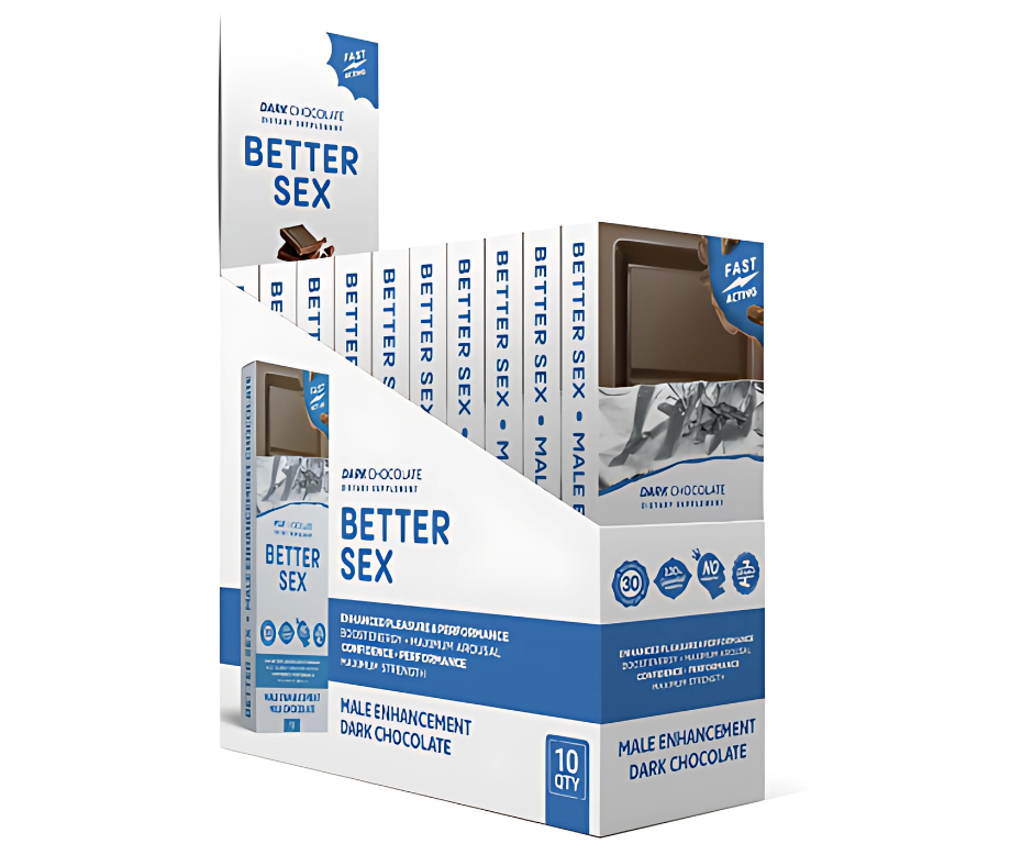 Better Sex Male Enhancement Dark Chocolate – Box of 10 Bars