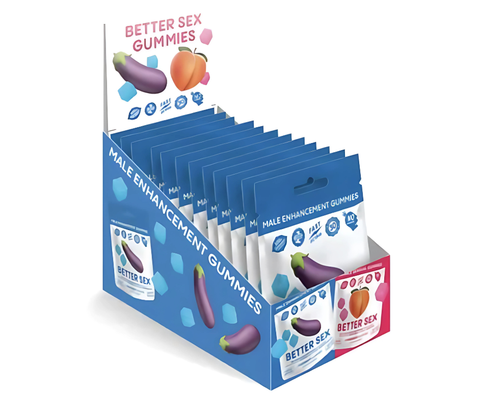 Better Sex Male Enhancement Gummies – Blue Raspberry (Box of 12 Pouches)