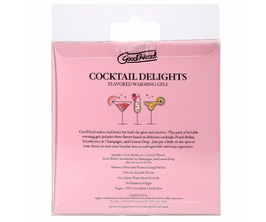 GoodHead Cocktail Delights Edible Warming Gels – 3-Pack (Peach Bellini, Strawberries & Champagne, Lemon Drop)