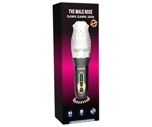 The Male Rose Gawk Gawk 3000 – Rechargeable Rotating Vibrating Masturbator (Black/Clear)