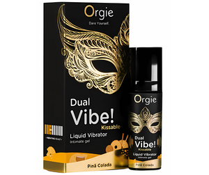 Orgie Dual Vibe Kissable Liquid Vibrator Gel – Piña Colada Flavor (15ml)