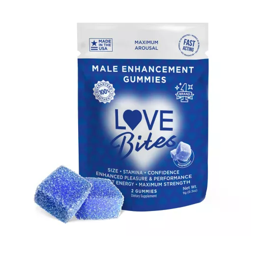 Love Bites Male Enhancement Gummies – Blue Raspberry (12-Pack, 250mg)