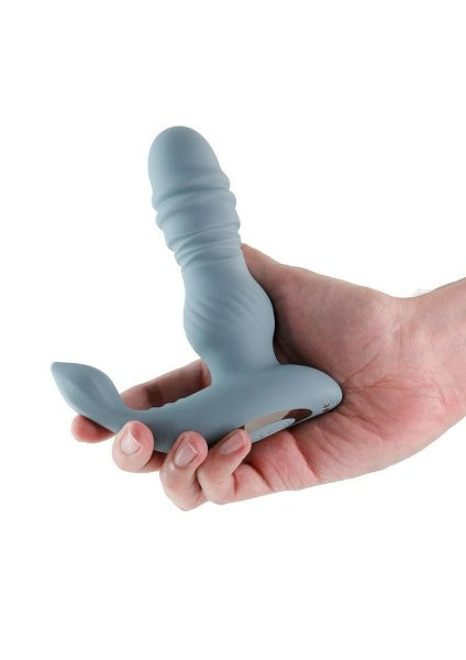 Renegade Apex Rechargeable Silicone Prostate Massager – Gray | Remote Controlled