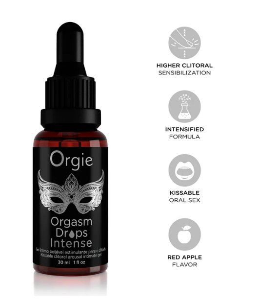 Orgie Orgasm Drops Intense – Clitoral Arousal Gel with Red Apple Flavor | 30ml