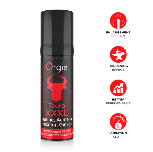 Orgie Touro XXXL Erection Enhancer Cream for Men – Power Formula with Ginseng & Ginkgo | 15ml